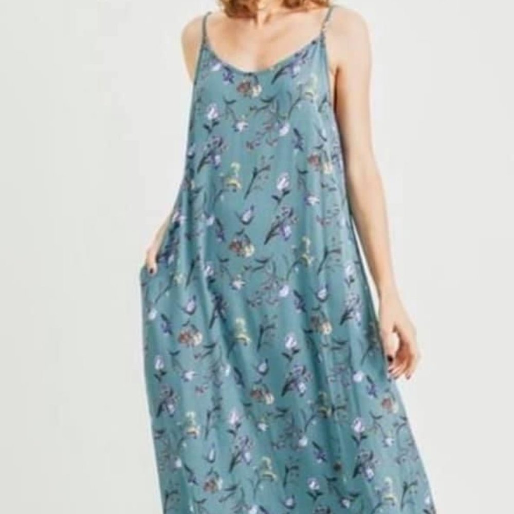 Teal Floral Maxi Dress
